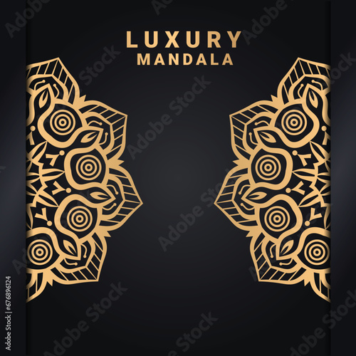 Golden Luxury ornamental mandala background