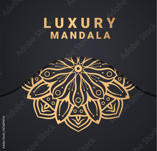 Golden Luxury ornamental mandala background