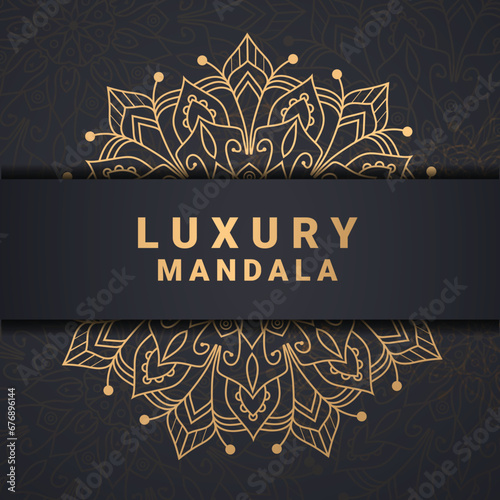 Golden Luxury ornamental mandala background