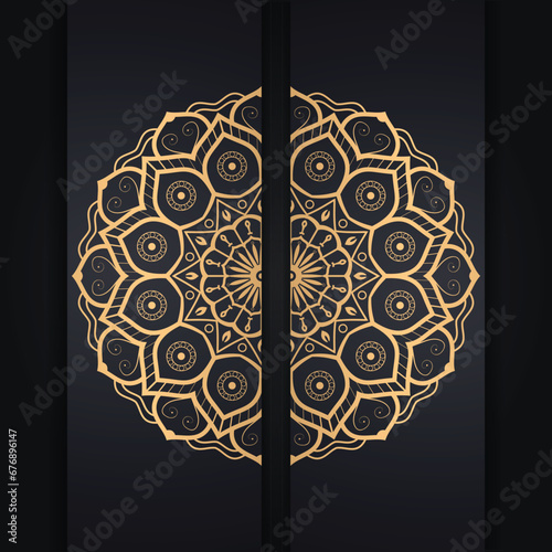 Golden Luxury ornamental mandala background