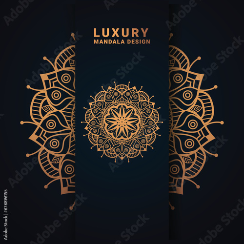 Golden Luxury ornamental mandala background