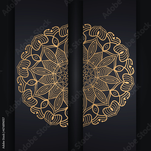 Golden Luxury ornamental mandala background