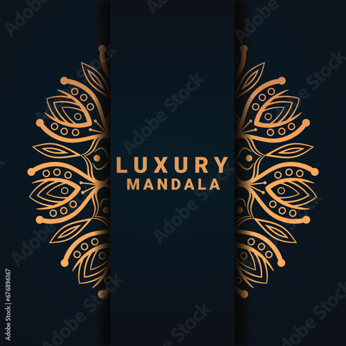 Golden Luxury ornamental mandala background