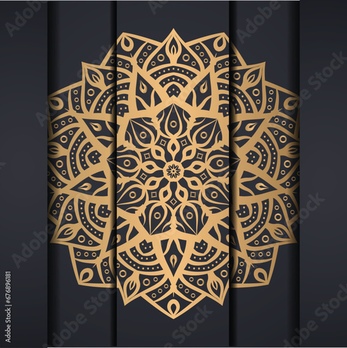 Golden Luxury ornamental mandala background