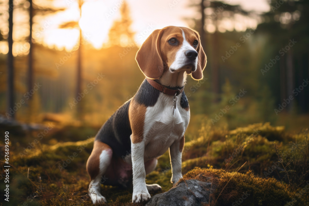 Beagle dog outdoors