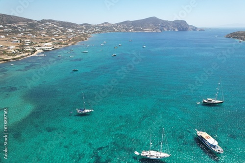 Aerial views from over the Greek Island of Antiparos
