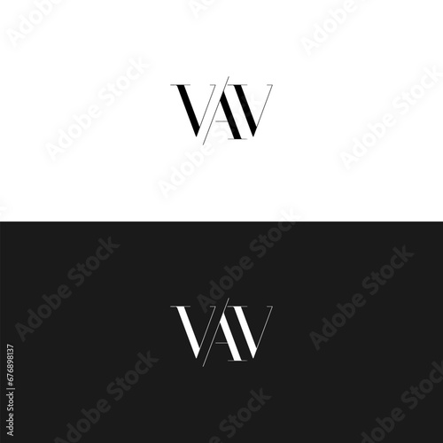 VAV logo. V A V design. White VAV letter. VAV, V A V letter logo design. Initial letter VAV linked circle uppercase monogram logo. V A V letter logo vector design. 