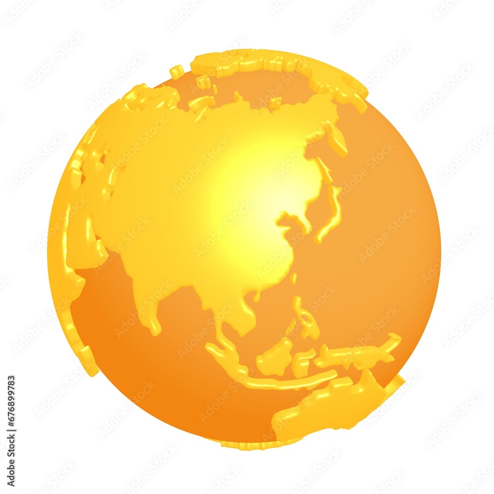 Cartoon planet Earth 3d render icon on white background Cartoon planet Earth 3d render icon on white background