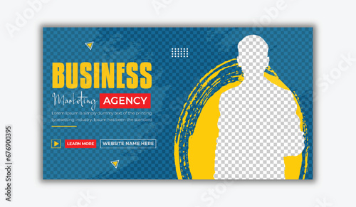 Professional Digital Marketing Agency Business live webinar web banner thumbnail, and video thumbnail design.