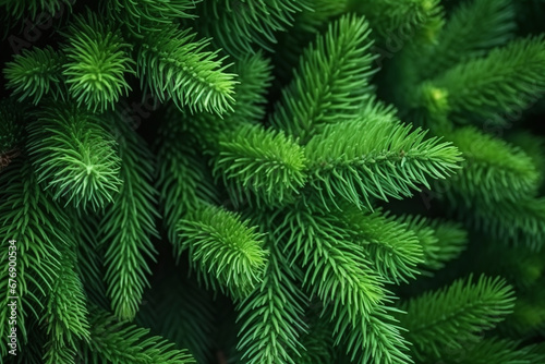 Christmas wallpaper showcasing the spiky green branches of a fir or pine tree.