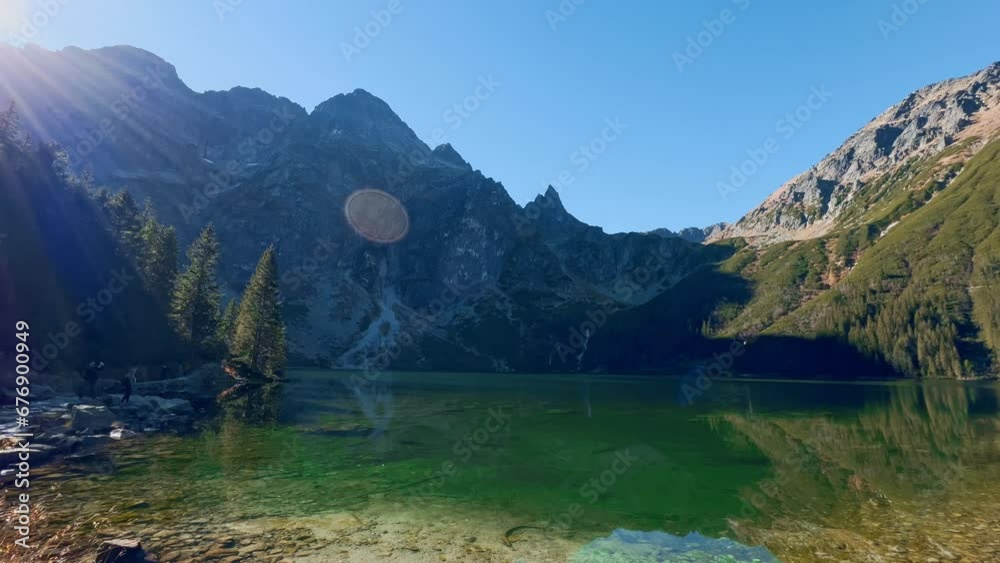 Tatra National Park, Poland. Famous Mountains Lake Morskie Oko Or Sea ...