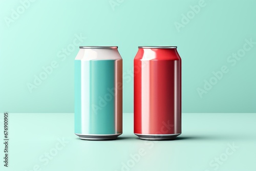 Realistic blank aluminum beverage cans without labels for creative graphic design mock ups