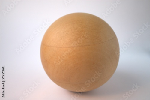 wooden sphere white background