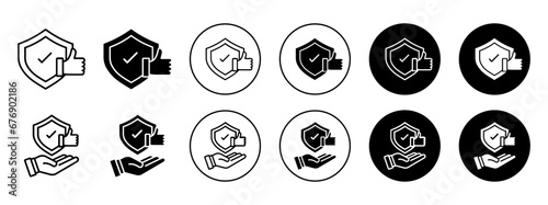 reliability icon. business trust or customer satisfaction guarantee symbol set. Company core value or positive feedback and support service vector sign. reliable source or secure support line logo