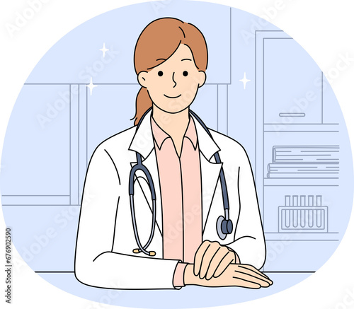 Female doctor in white uniform