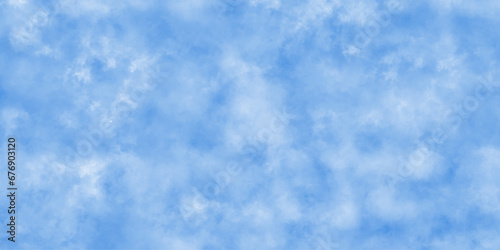 Sky blue with white clouds in weather .sky blue with white cloud marble texture background .watercolor bleed and fringe with vibrant distressed grunge texture .