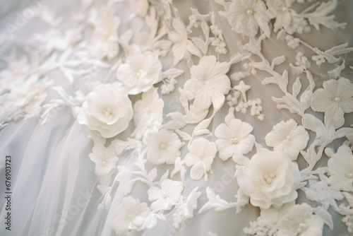Details of the wedding dress fabric