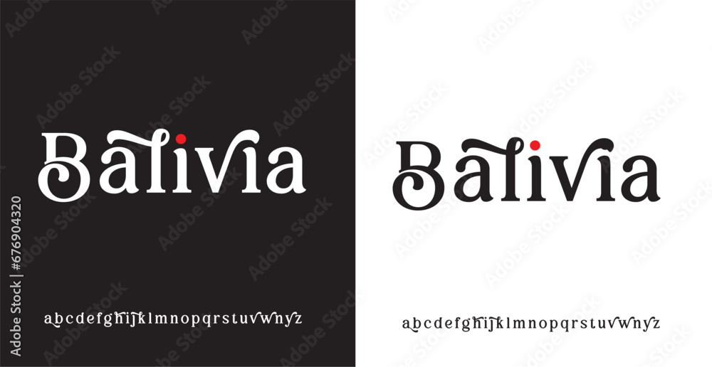 BALIVIA  luxury elegant typography vintage serif font wedding invitation logo music fashion property - obrazy, fototapety, plakaty 