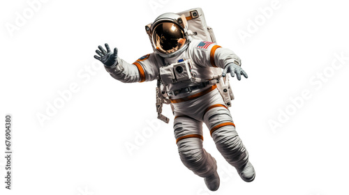 Astronaut in a spacesuit isolated on transparent background, image with background removed, created with Generative Ai technology.