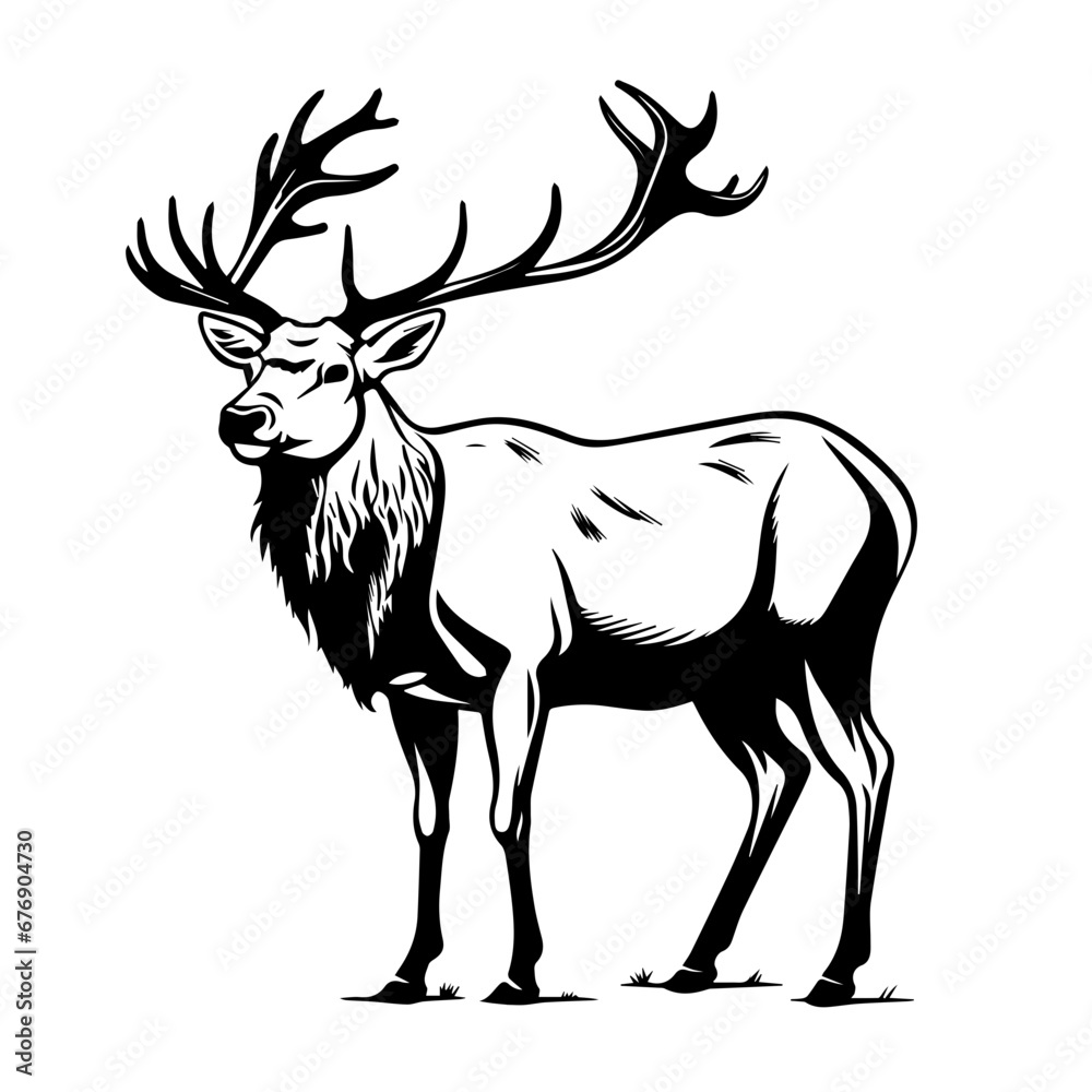 Elk Silhouette Vector Elk Silhouette Vector