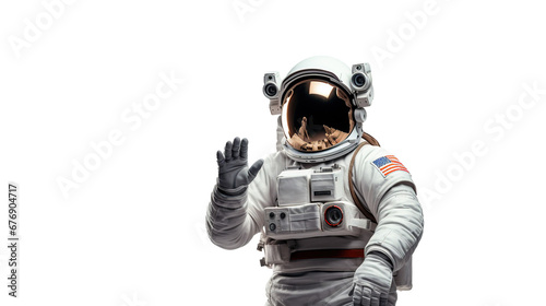 Astronaut in a spacesuit isolated on transparent background, image with background removed, created with Generative Ai technology.