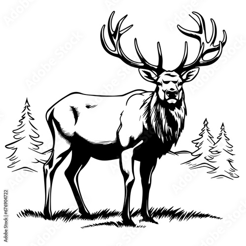 Elk Silhouette Vector