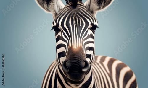 a zebra baby face close up  Generative AI
