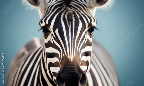 a zebra baby face close up, Generative AI