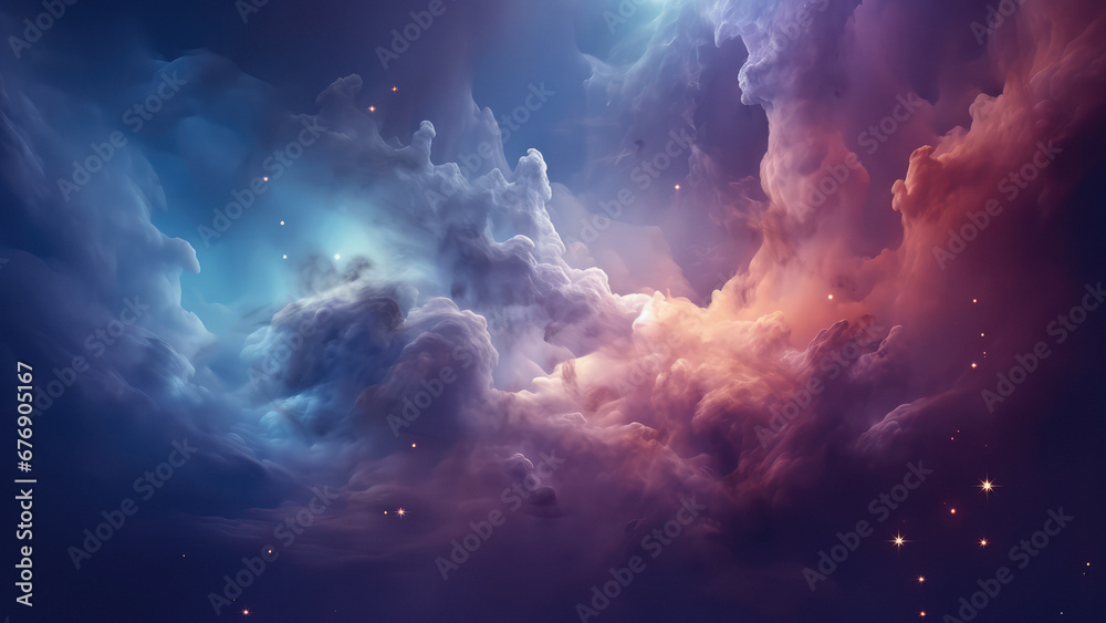 Galactic Sky with Stars and Clouds