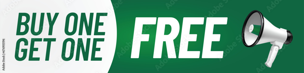 Buy one get one free banner design. Green and white color theme. Buy one get one free banner design. Green and white color theme.