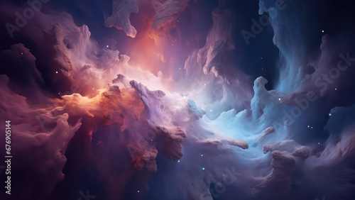 Galactic Sky with Stars and Clouds