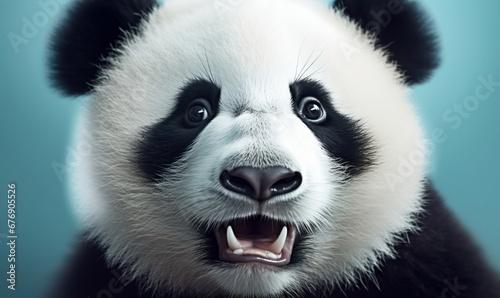 a baby panda face close up, Generative AI