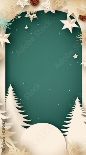 Merry Сhristmas card mock up with empty space for text Generative AI