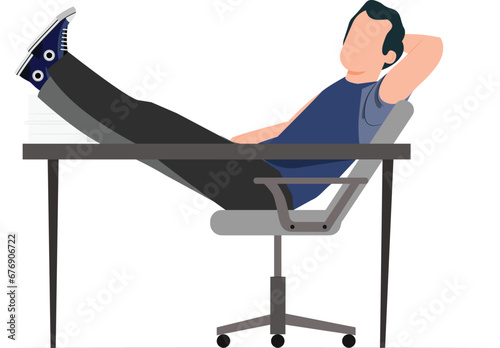 A man laying on a chair