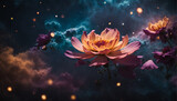 Nebulae in the shape of celestial flowers, symbolizing the beauty and abundance of the cosmos - AI Generative