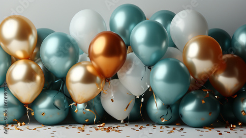 Bunch of colorful balloons, great banner for birthday cards