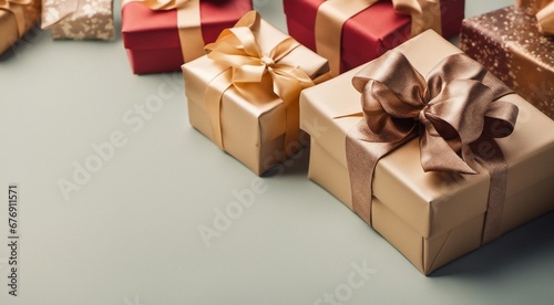 gift boxes and decorations on abstract background  sales gifts background  colored gifts wallpaper  black friday