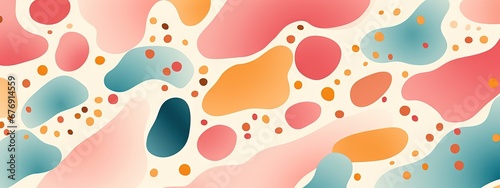 Terrazzo doodle scribble backdrop drawing pattern. Great as a simple background. Fun wallpaper for children. Geometrical shapes and lines, dots. Generative AI, AI