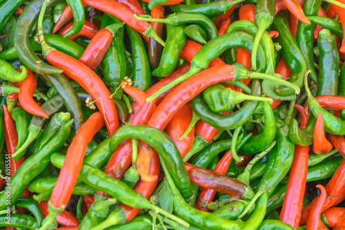 fresh appetizing red and green hot peppers at the bazaar on the island of Cyprus in autumn 3