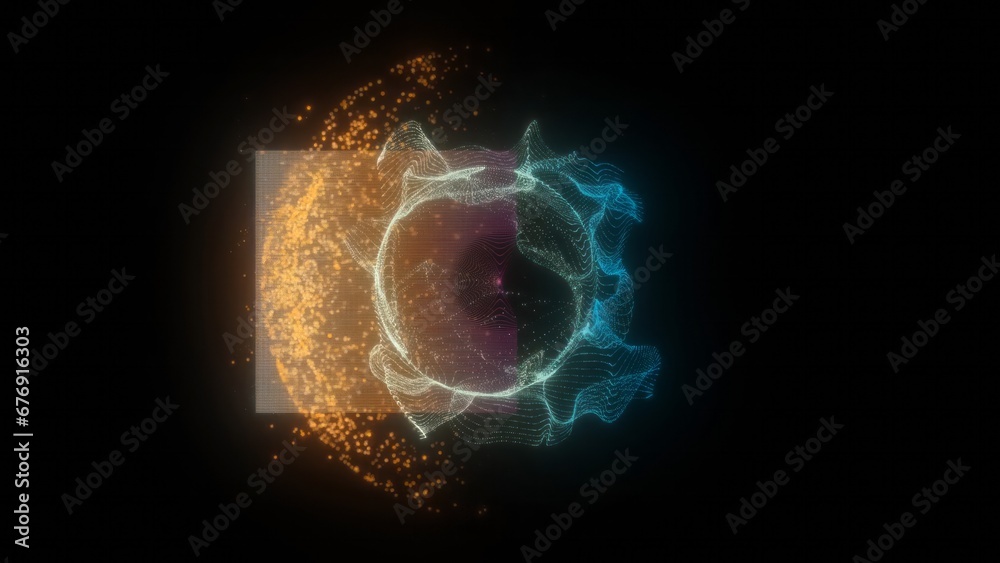 Abstract Futuristic Glowing Plasma ball or globe, Abstract circle with smooth flowing waves, Magic ball, Abstract background, High Quality
