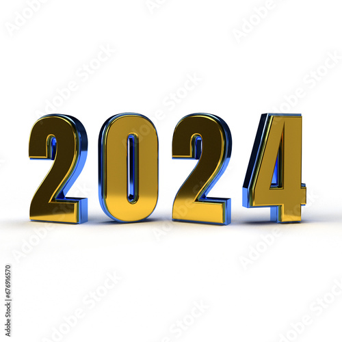 Happy new year 2024 golden 3d numbers with Happy New Year 2024 Golden 3d Numbers With Luxury Text transparent background 