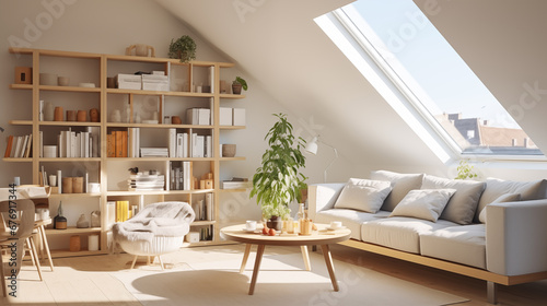 Modern living room, minimalistic interior