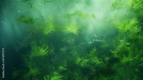 Seaweed underwater green background. © Yahor Shylau 