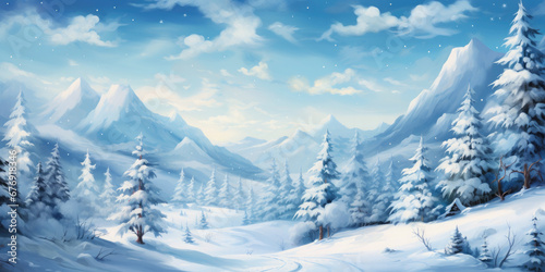 Beautiful winter landscape. Banner © syhin_stas