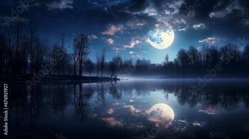 Moon in the sky landscape.