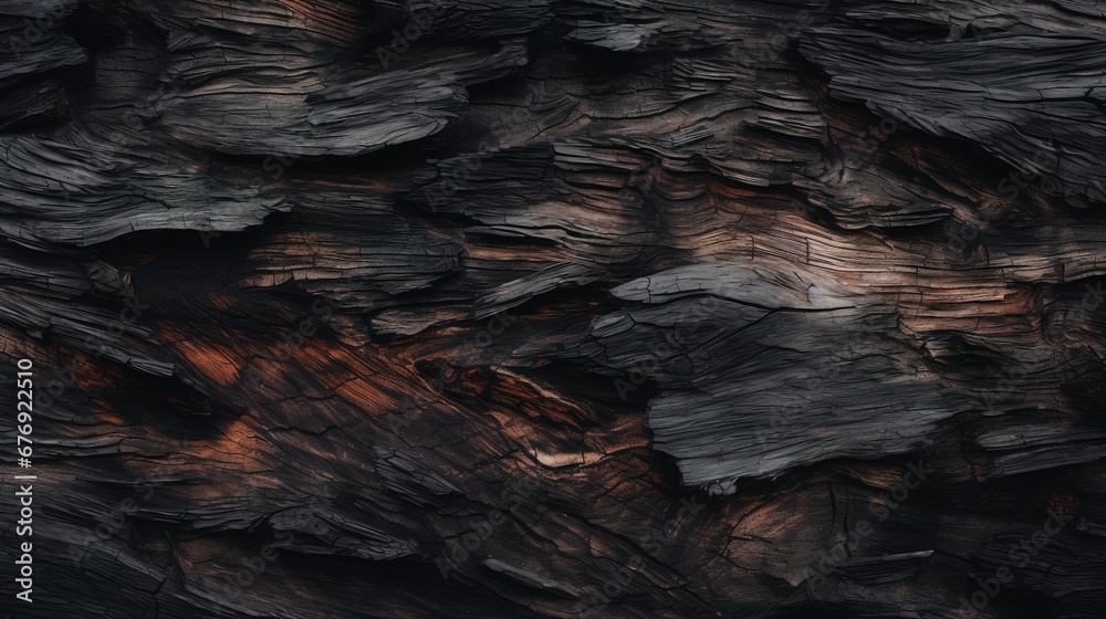 Texture of burnt tree bark. Generation AI Texture of burnt tree bark. Generation AI