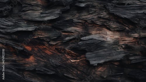 Texture of burnt tree bark. Generation AI