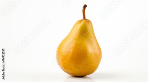 Ripe pear on a white background.
