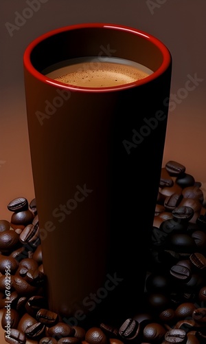cup of coffee with beans
