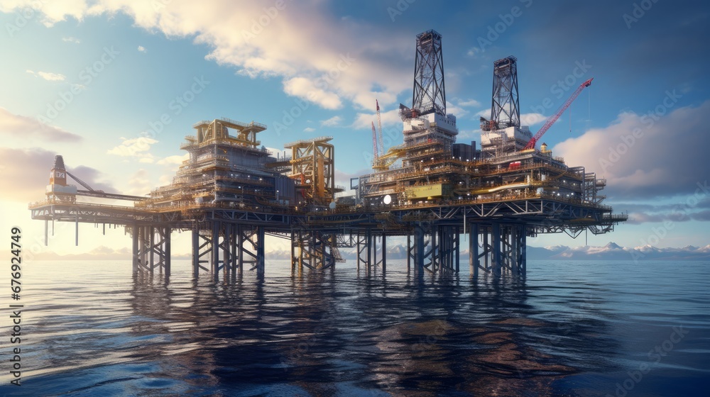 Remote offshore oil and gas wellhead platform that generated raw materials for the onshore petrochemical, power generation, and refinery industries. First-topaz